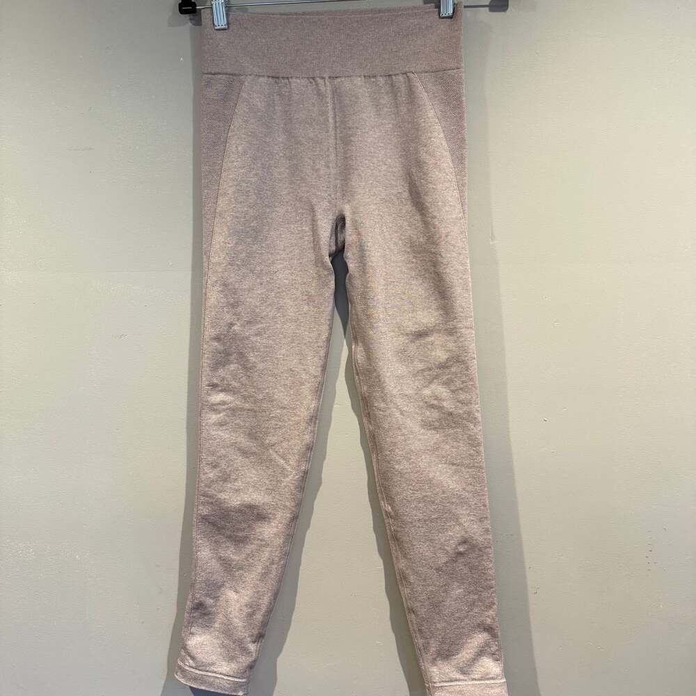Gymshark High Waisted Leggings – Light Grey – Logo Waistband – Size Small/Medium